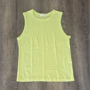 Rag & Bone Light Neon Yelloe Green Sleeveless Top XS Tank Top Casual Sporty